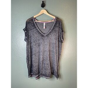Free People Beach Keep Me Tee  Women Size Over Sized Medium Black